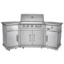 Monster Grill - 6 Burner Outdoor Kitchen BBQ Including Infrared Back Burner Plus Side Burner - Stainless Steel