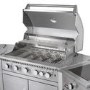 Monster Grill - 6 Burner Outdoor Kitchen BBQ Including Infrared Back Burner Plus Side Burner - Stainless Steel