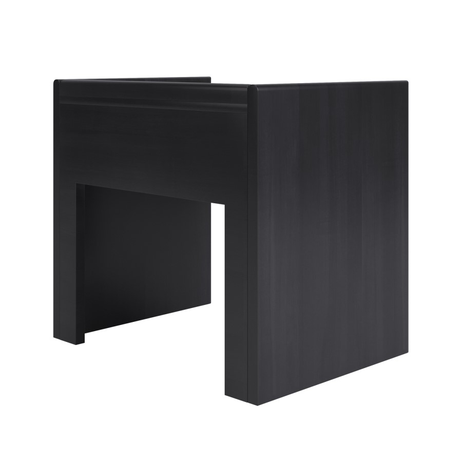 Wide Black 1 Drawer Bedside Table - Margot 