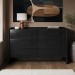 Wide Black Chest of 6 Drawers - Margot
