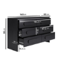 Wide Black Chest of 6 Drawers - Margot 