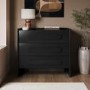Wide Black Chest of 3 Drawers - Margot 