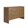 Wide Dark Wood Chest of 6 Drawers - Margot 