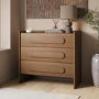 Wide Dark Wood Chest of 3 Drawers - Margot 