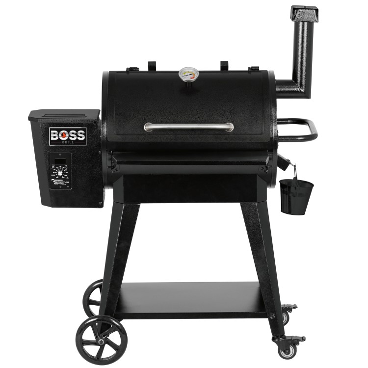 Boss Grill Pellet Smoker BBQ Grill - With Integrated Temperature Probe & Thermostat - Black