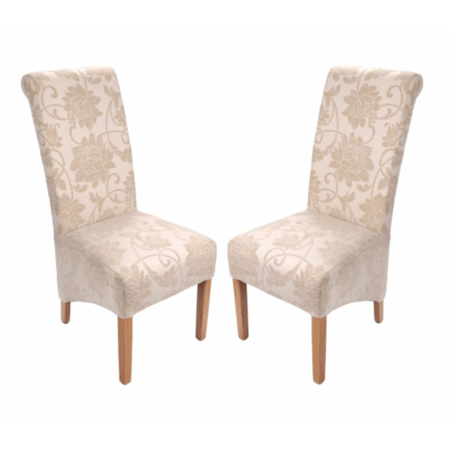 Irvine Floral Cream Pair of Chairs