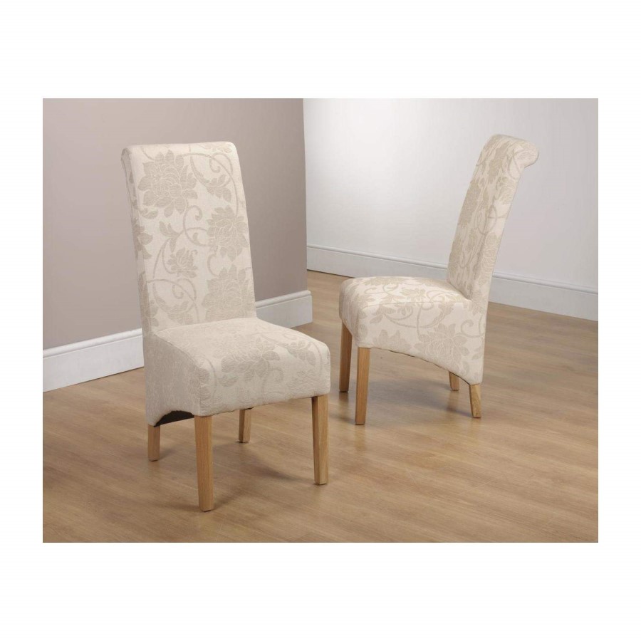 Irvine Floral Cream Pair of Chairs