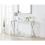 Chrome Console Table with Glass Top - Julian Bowen Miami