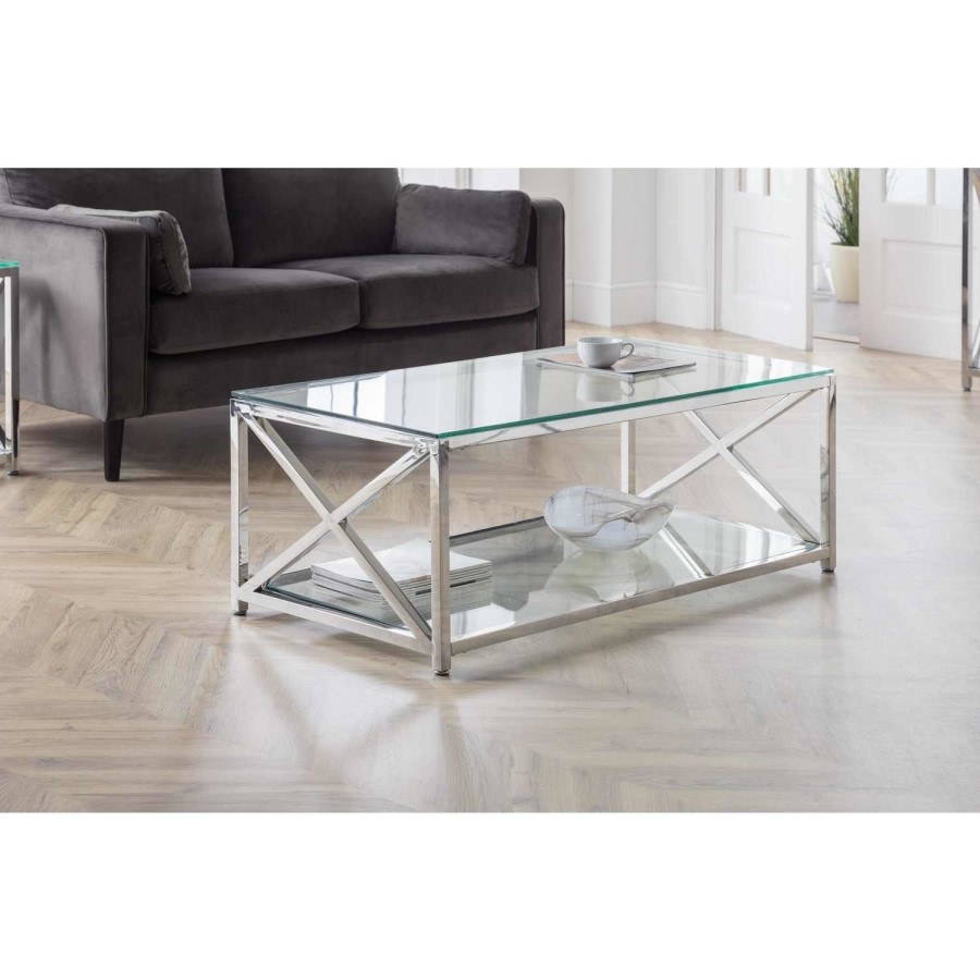 Julian Bowen Miami Large Glass Coffee Table