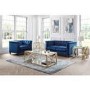 Square Gold Glass Top Side Table with Storage - Miami