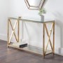 Gold & Glass Console Table - Julian Bowen