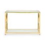 Gold & Glass Console Table - Julian Bowen