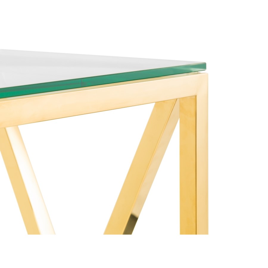 Gold & Glass Console Table - Julian Bowen
