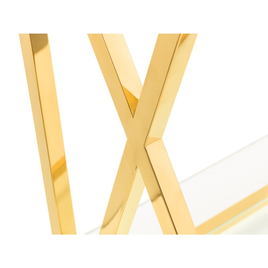 Gold & Glass Console Table - Julian Bowen
