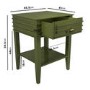 Olive Green Bedside Table with Drawer and Shelf - Midori