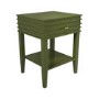 Olive Green Bedside Table with Drawer and Shelf - Midori