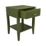 Olive Green Bedside Table with Drawer and Shelf - Midori