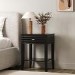 Black Bedside Table with Drawer and Shelf - Midori