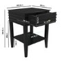 Black Bedside Table with Drawer and Shelf - Midori