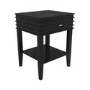 Black Bedside Table with Drawer and Shelf - Midori