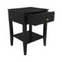 Black Bedside Table with Drawer and Shelf - Midori