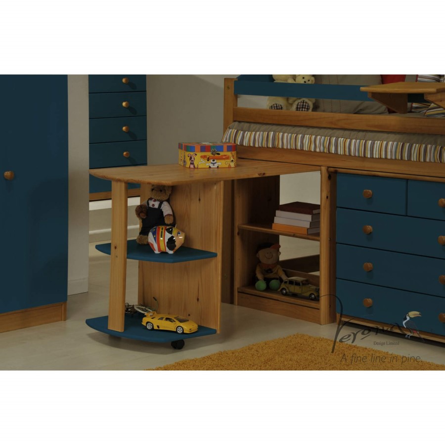 Verona Design Ltd Maximus Midsleeper Bed in Antique Pine and Blue