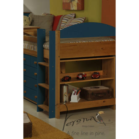 Verona Design Ltd Maximus Midsleeper Bed in Antique Pine and Blue