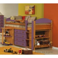 Verona Design Ltd Maximus Midsleeper Bed in Antique Pine and Lilac