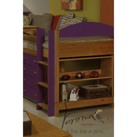 Verona Design Ltd Maximus Midsleeper Bed in Antique Pine and Lilac