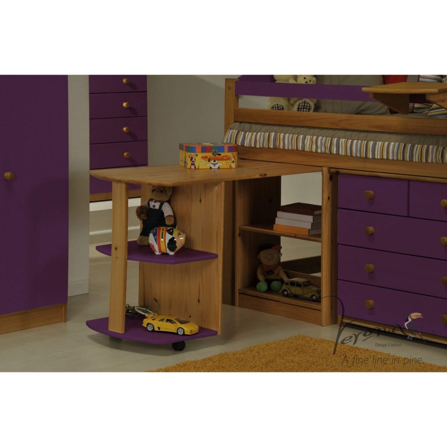 Verona Design Ltd Maximus Midsleeper Bed in Antique Pine and Lilac