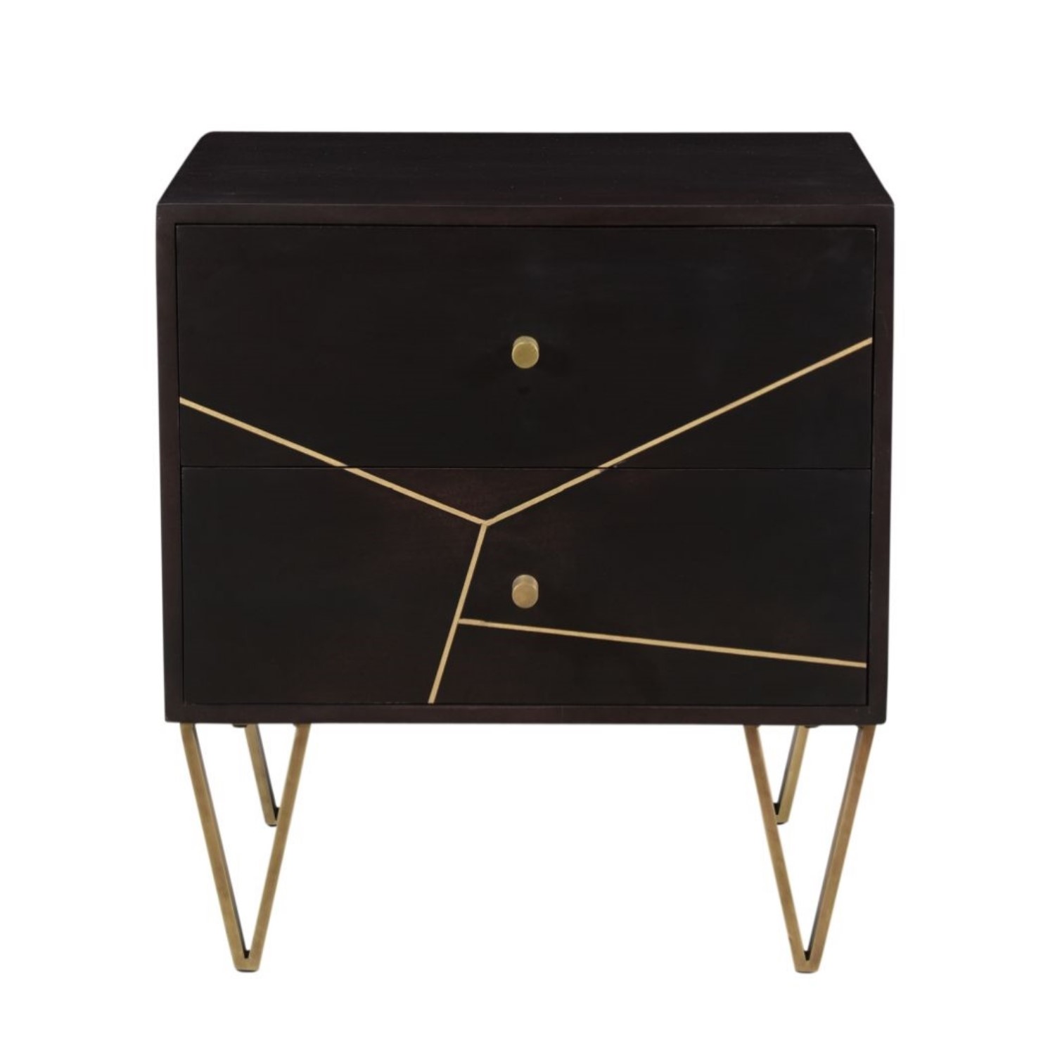 Details about   Sleek Grey Cement Golden Brass Inlay Bedside 1 Drawer Open Slot Scandi Furniture