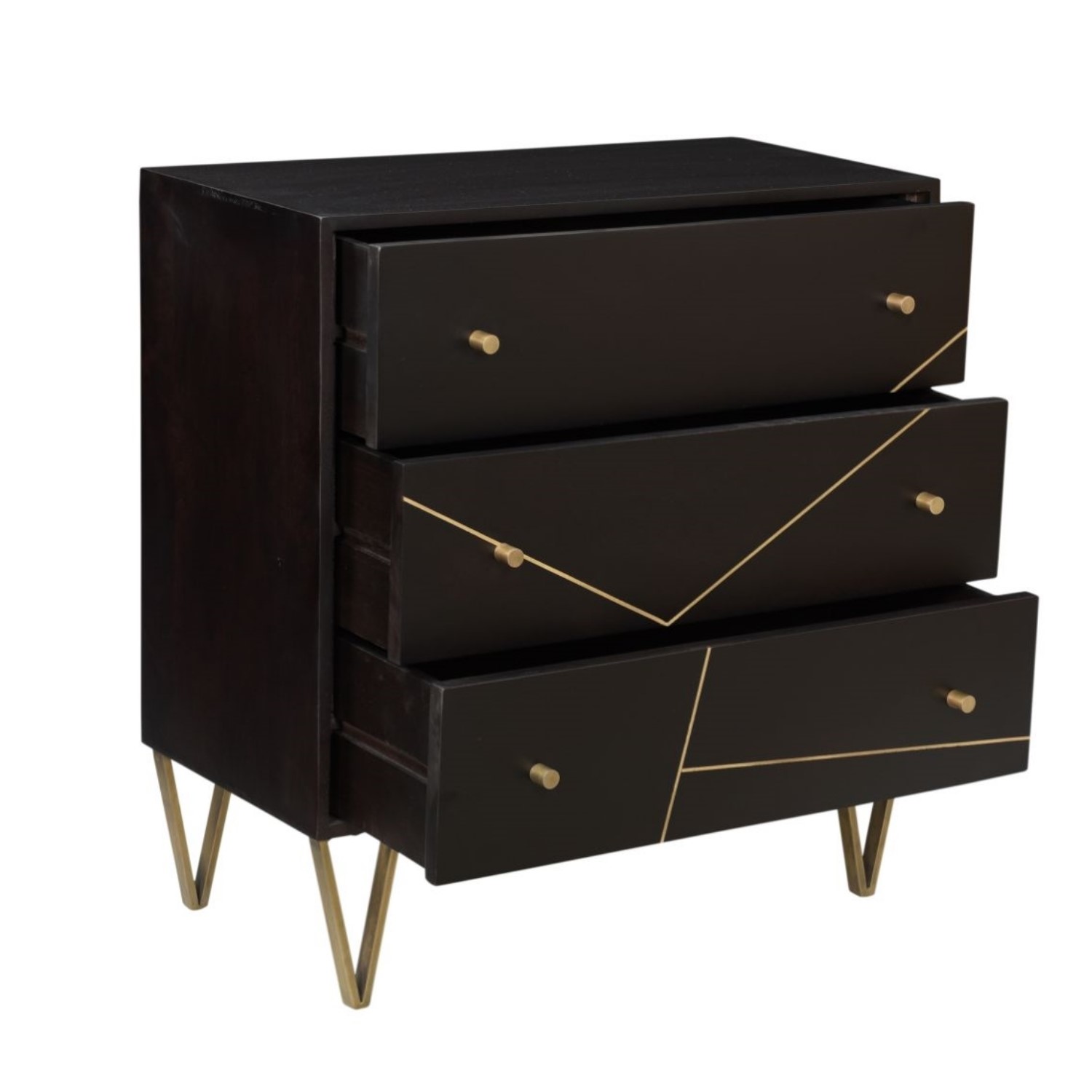 Dark brown deals 3 drawer dresser