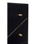 Mika 3 Drawer Dark Brown Chest of Drawers with Brass Inlay