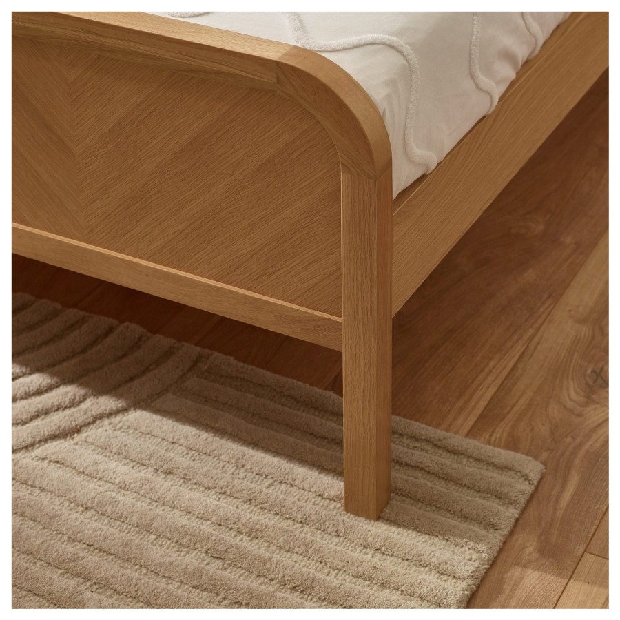 Oak Chevron Double Bed Frame - Julian Bowen