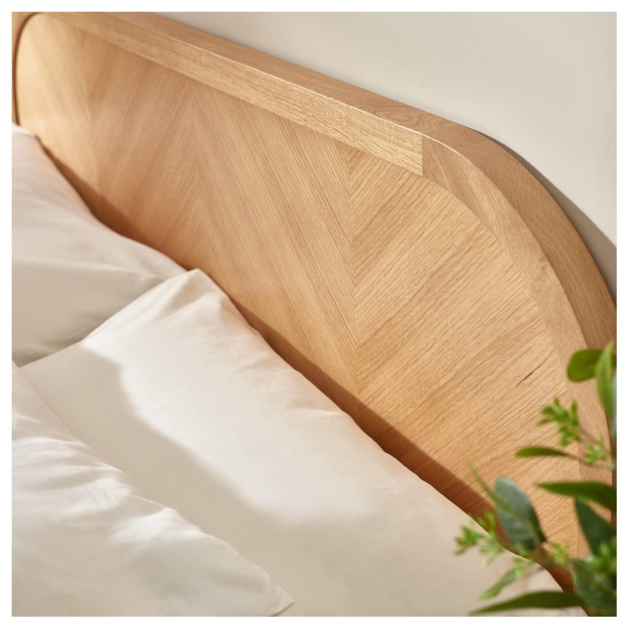 Oak Chevron King Size Bed Frame - Julian Bowen