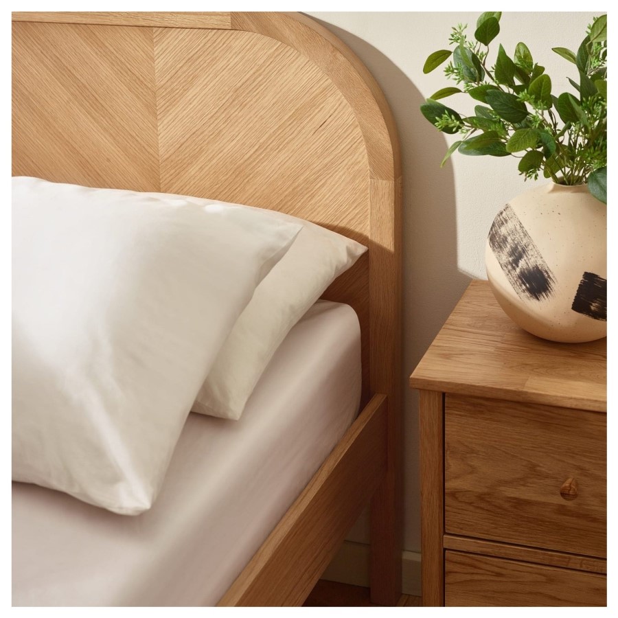 Oak Chevron King Size Bed Frame - Julian Bowen