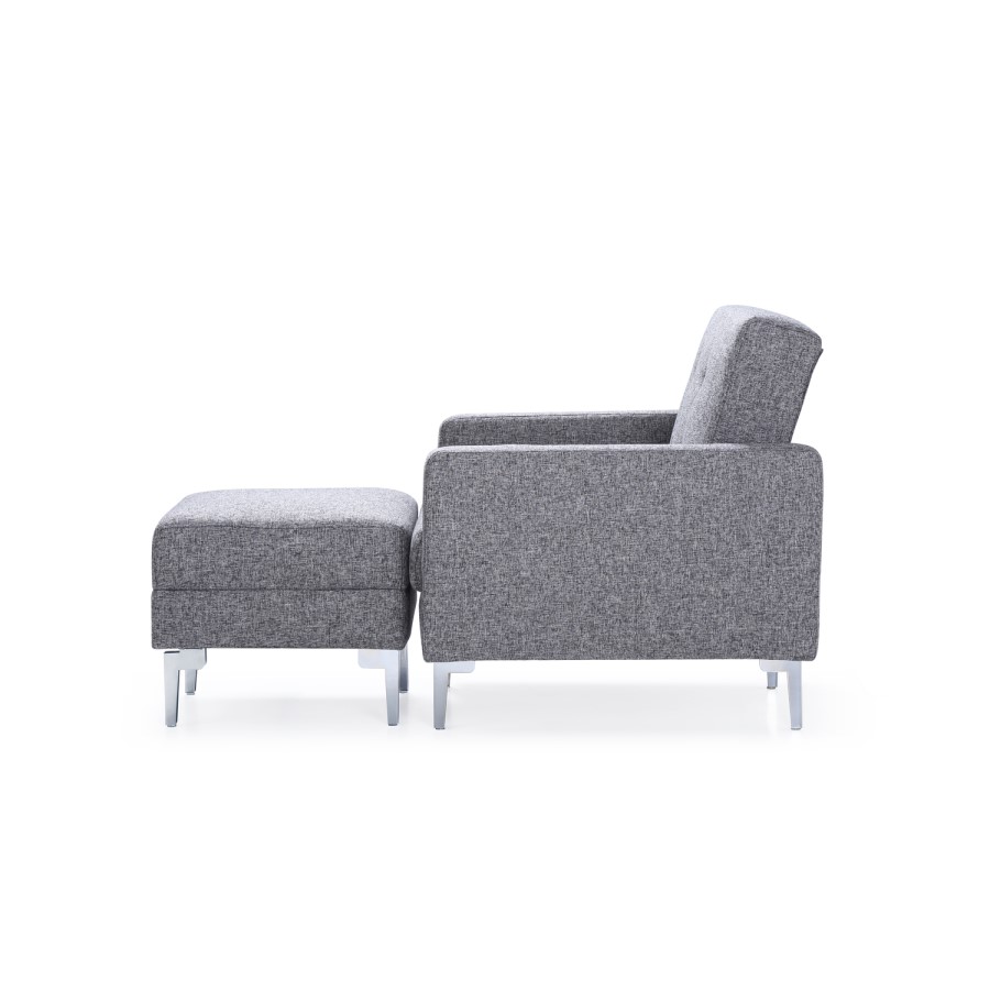 Kyoto Futons Milano Chair Bed in Grey Fabric
