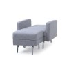 Kyoto Futons Milano Chair Bed in Silver Fabric 