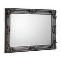 Julian Bowen Rococo Pewter Rectangular Wall Mirror