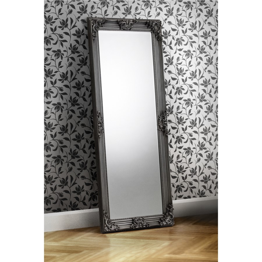 GRADE A1 - Julian Bowen Rococo Lean-To Dress Mirror in Pewter