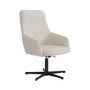GRADE A1 - Cream Fabric Swivel Armchair and Footstool - Mila