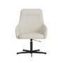 Off White Fabric Accent Chair with Footstool - Mila