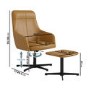 Tan Faux Leather Office Chair with Footstool - Mila