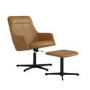 Tan Faux Leather Recliner Swivel Office Chair with Footrest - Mila
