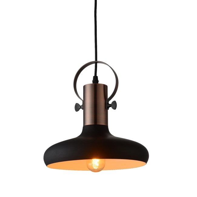 GRADE A1 - Black & Copper Pendant Light - Industrial - Kingston