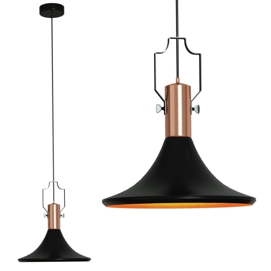 Matte Black Industrial Pendant Light - Jefferson