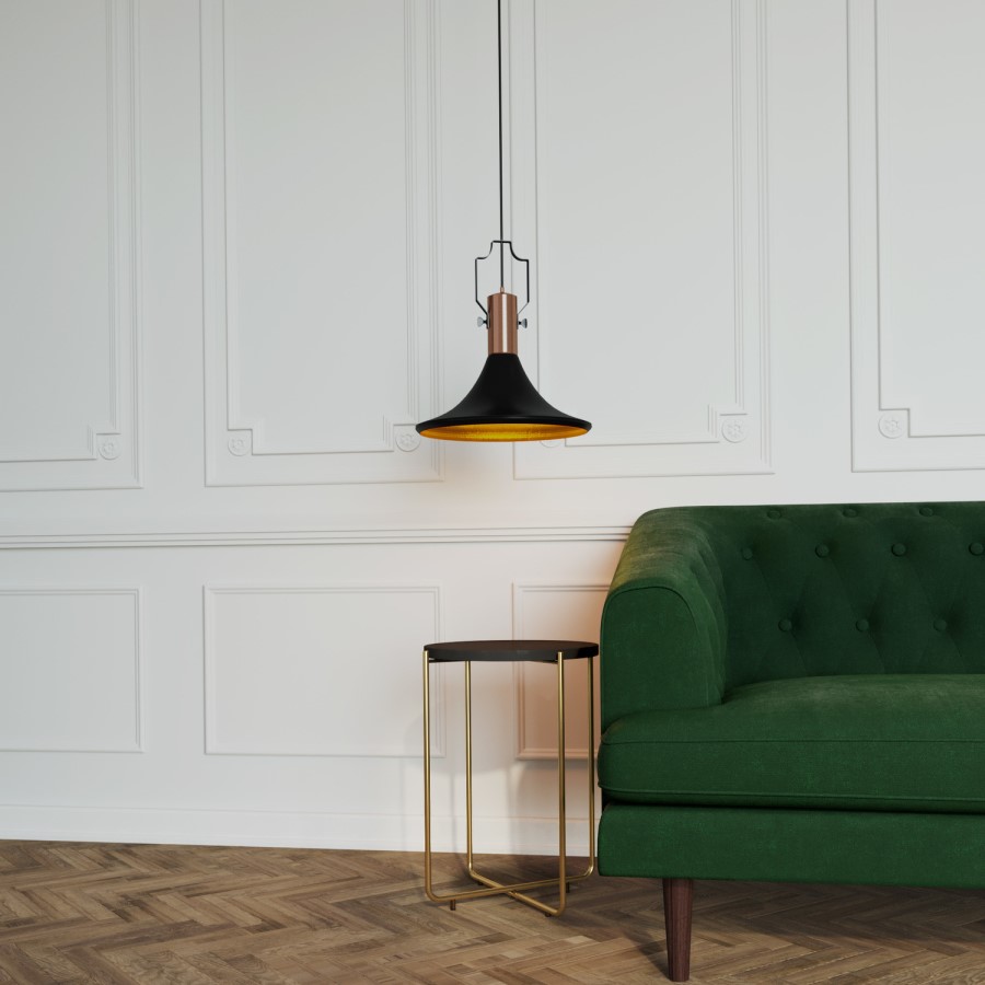 Matte Black Industrial Pendant Light - Jefferson