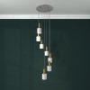 GRADE A1 - 7 Light Ceiling Light with Marble &amp; Gold Pendants - Jersey