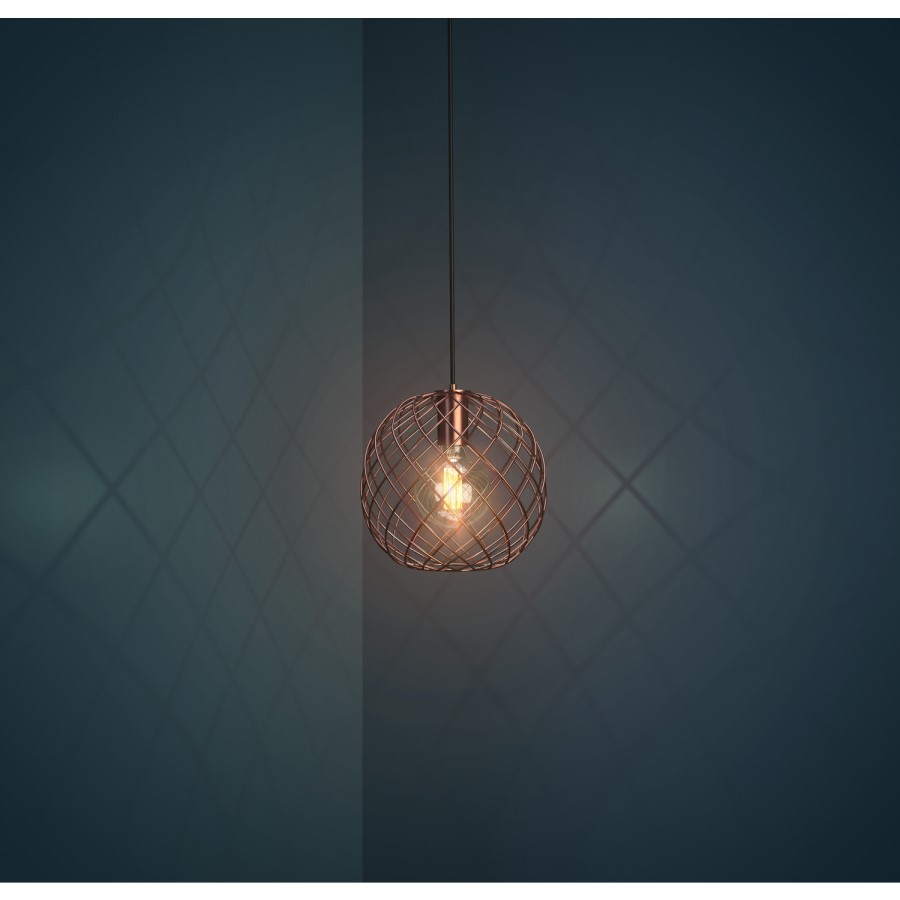 GRADE A1 - Copper Basket Pendant Light - Metal