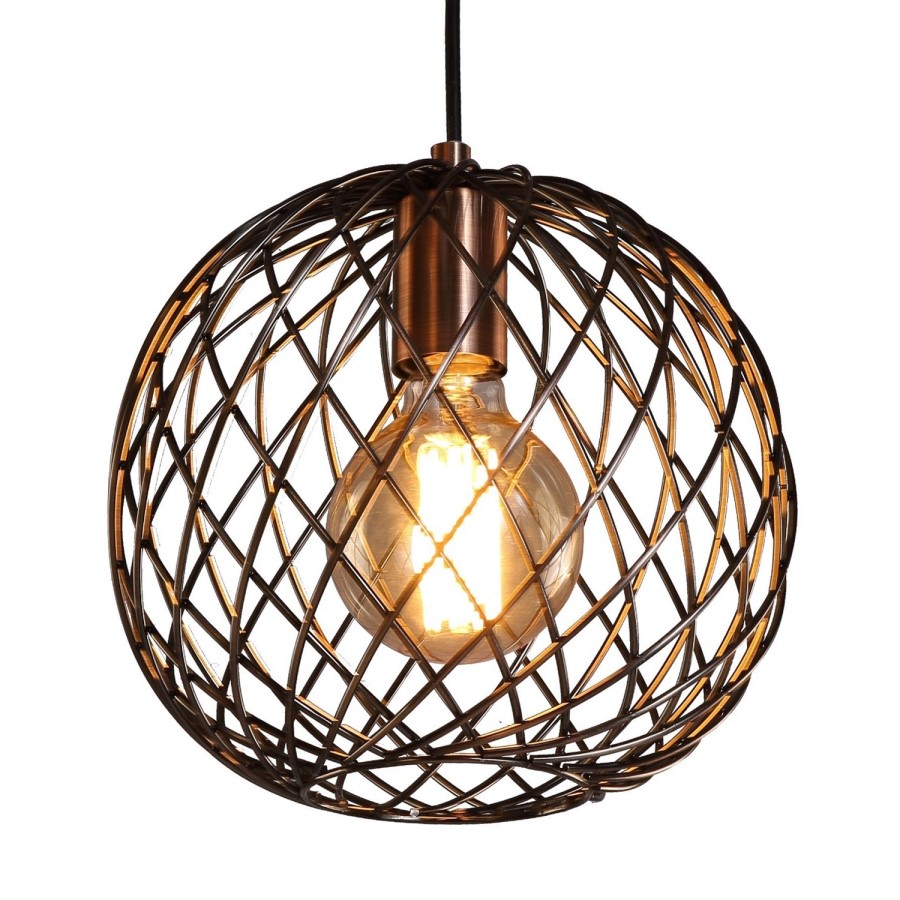 GRADE A1 - Copper Basket Pendant Light - Metal